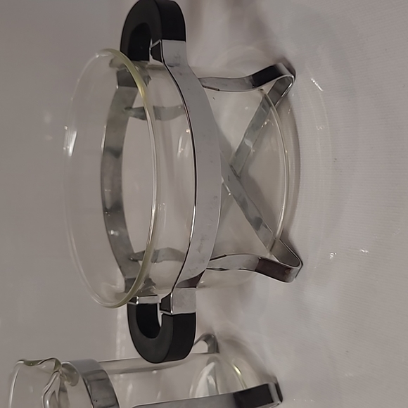 Vintage Bodum Chambord pitcher open sugar & creamer set glass stainless steel - Picture 3 of 8